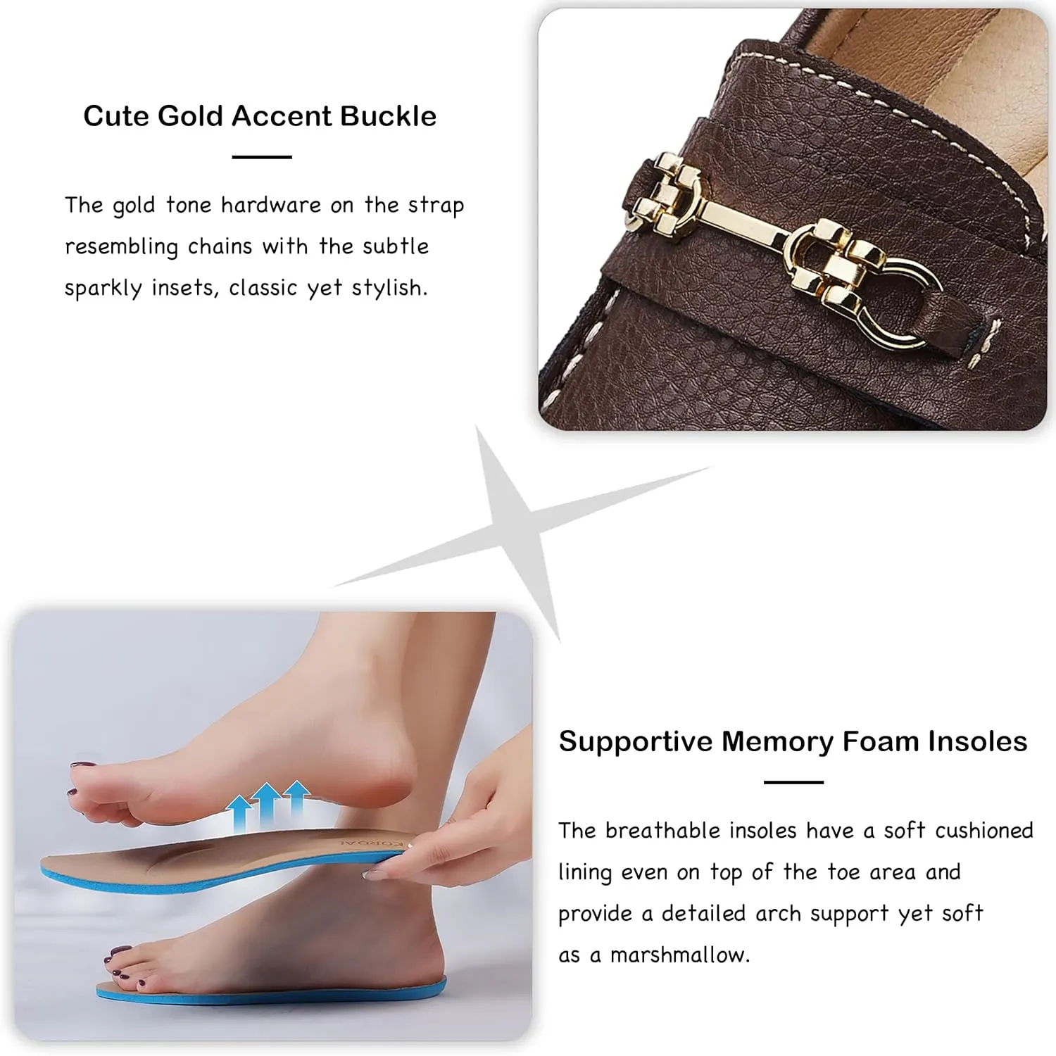Women's Comfortable & Lightweight Leather Loafers Slip-Ons Driving Mocs Walking Shoes Cute Business Casual Dress Shoes Work Flats for Women