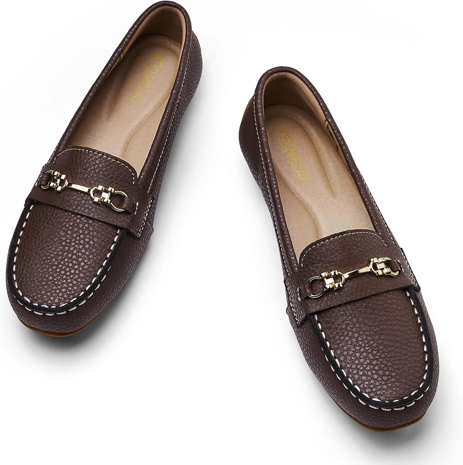 Women's Comfortable & Lightweight Leather Loafers Slip-Ons Driving Mocs Walking Shoes Cute Business Casual Dress Shoes Work Flats for Women
