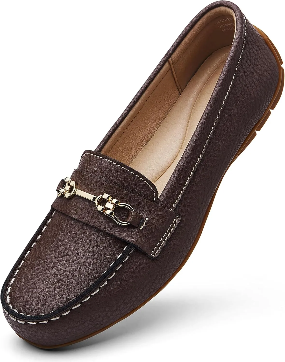 Women's Comfortable & Lightweight Leather Loafers Slip-Ons Driving Mocs Walking Shoes Cute Business Casual Dress Shoes Work Flats for Women