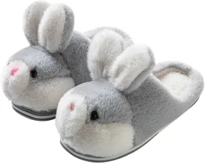 Women's Cute Rabbit Animal Slippers - Novelty Cozy Fuzzy Soft Plush Winter Warm House Shoes Cotton Slippers