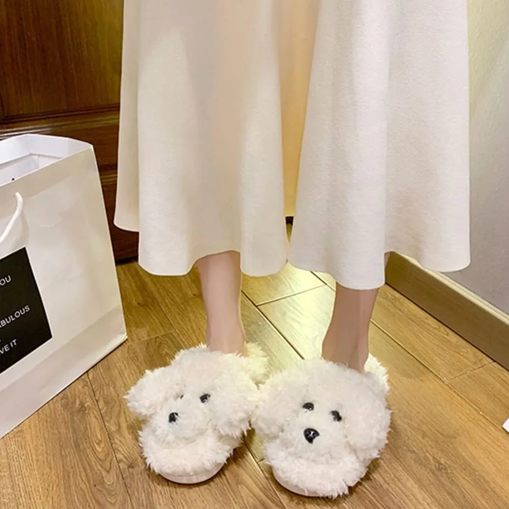 Women's Cute Teddy Animal Slippers House Slippers Warm Memory Foam Cotton Cozy Soft Fleece Plush Home Slippers Indoor Outdoor