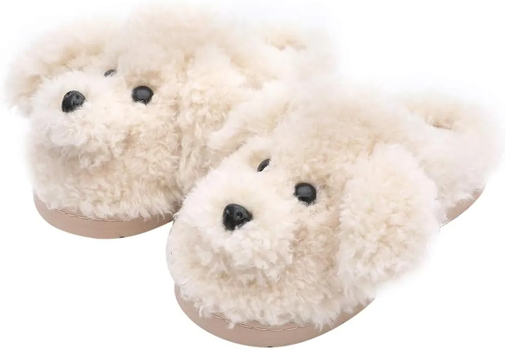 Women's Cute Teddy Animal Slippers House Slippers Warm Memory Foam Cotton Cozy Soft Fleece Plush Home Slippers Indoor Outdoor