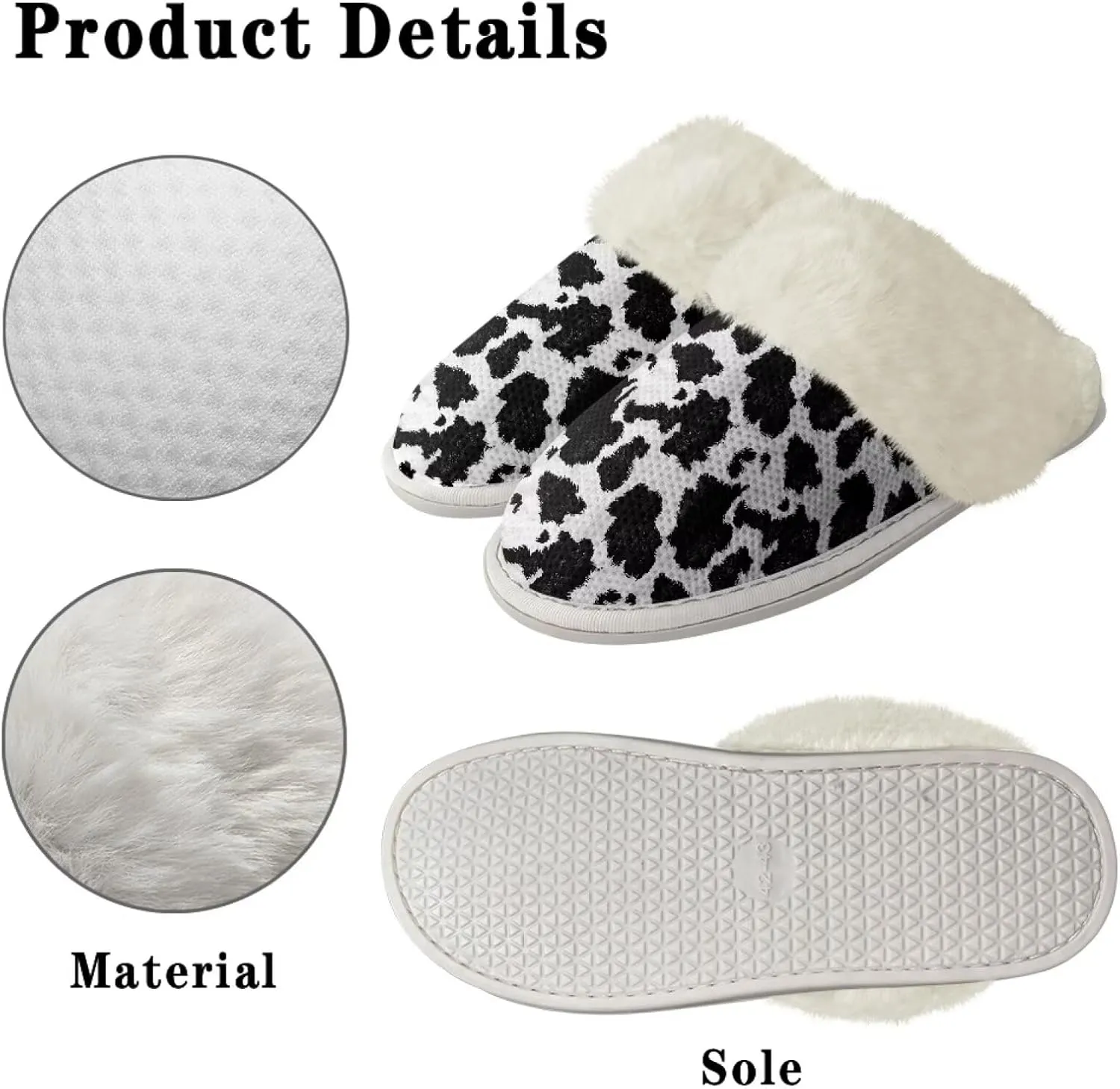 Women's Fuzzy Slipper Home Slippers Fluffy Winter House Shoes Soft Sole Slippers for Indoor