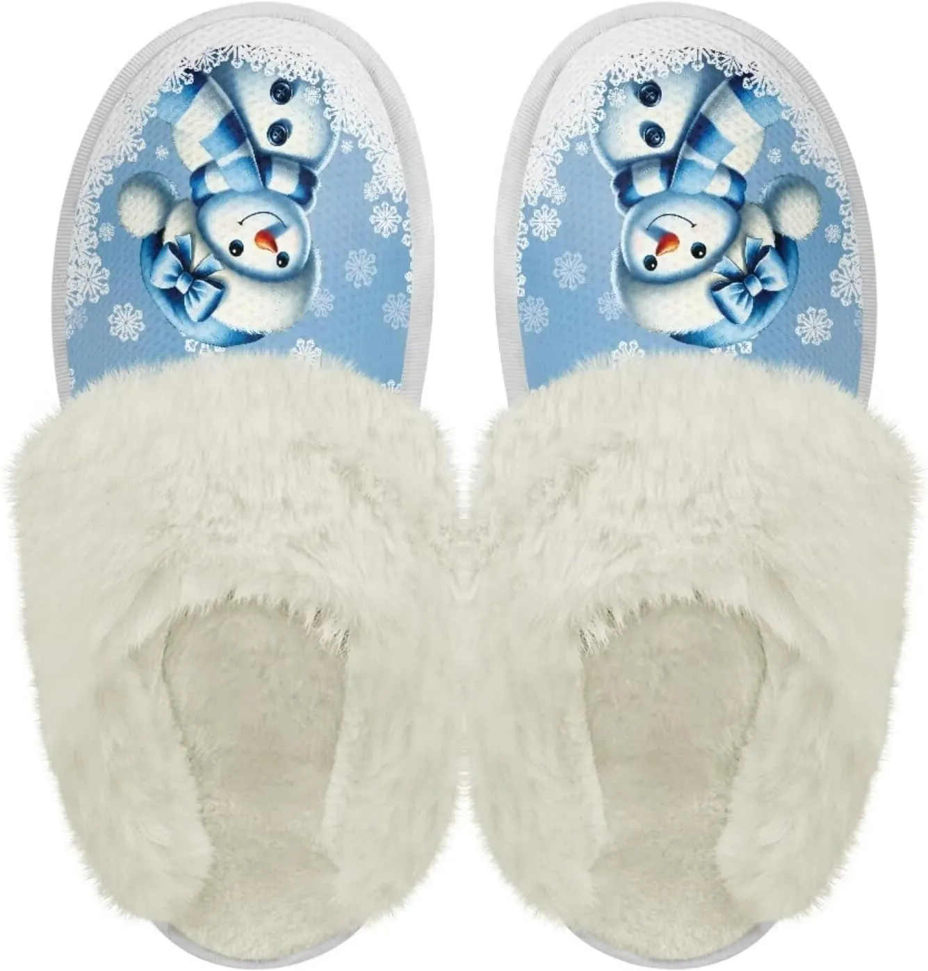 Women's Fuzzy Slippers Cozy Soft Indoor House Shoes with Anti-Skid Sole, Memory Foam Slippers Mens Slip On Shoes