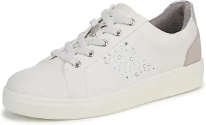 Women's Happy Friday Bright Sneaker, White Stretch Denim Fabric, 9