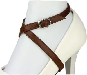 Women's High Heels Detachable Shoe Straps, Anti-Loose Stretchy Flexible Shoelace Accessories, Brown