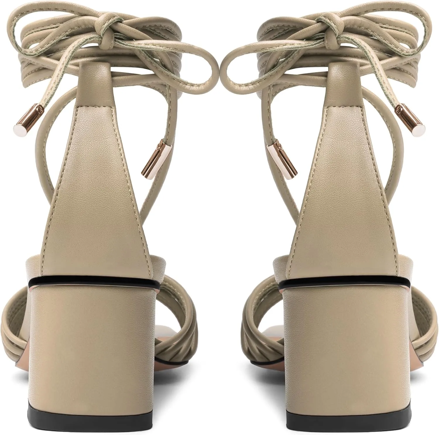 Womens Lace Up Evening Matte Open Toe Ankle Wrap Dress Strappy Chunky Low Heel Heeled Sandals 2.2 Inch