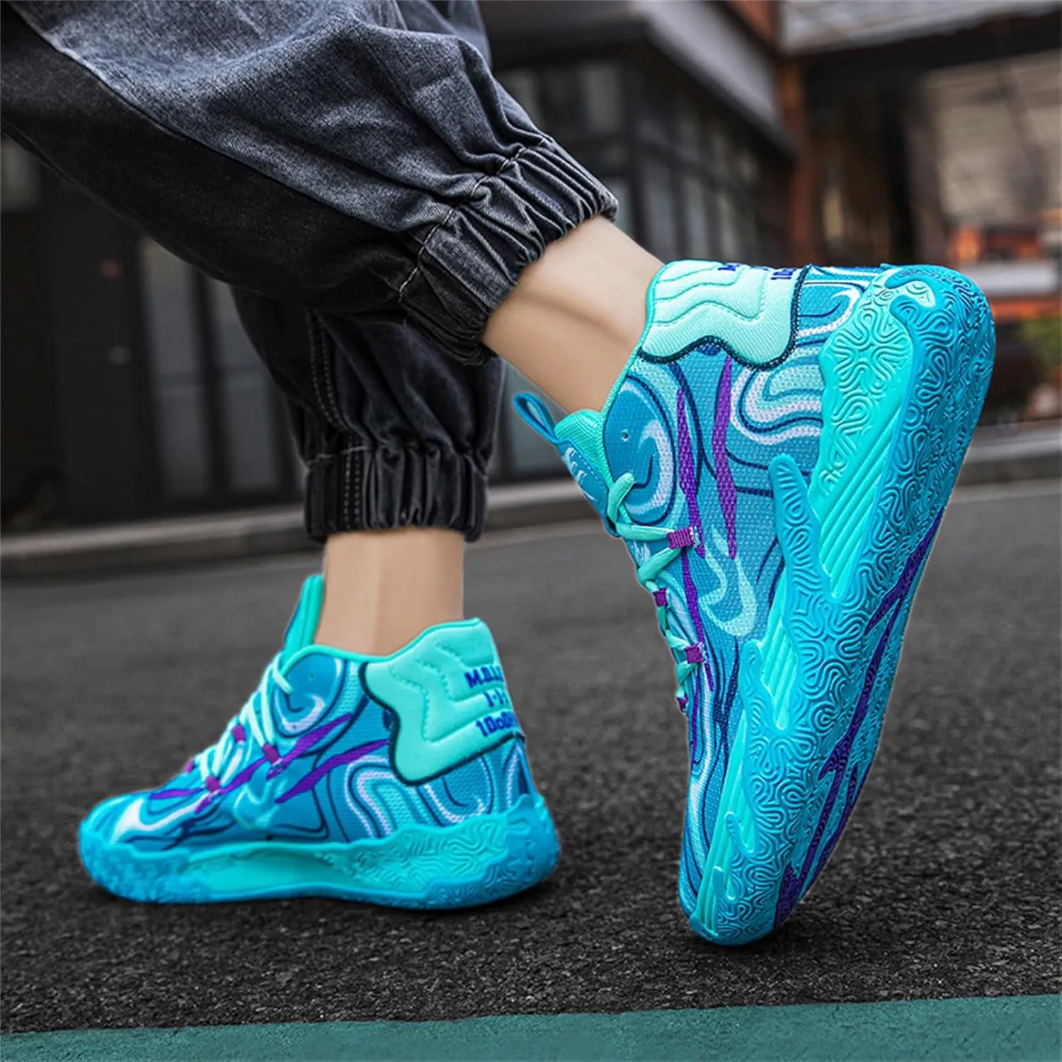 Womens Lightweight Lace Up High Top Fashion Basketball Shoes Soft Non-Slip Running Tennis Volleyball Sneakers Classic Sports Shoes