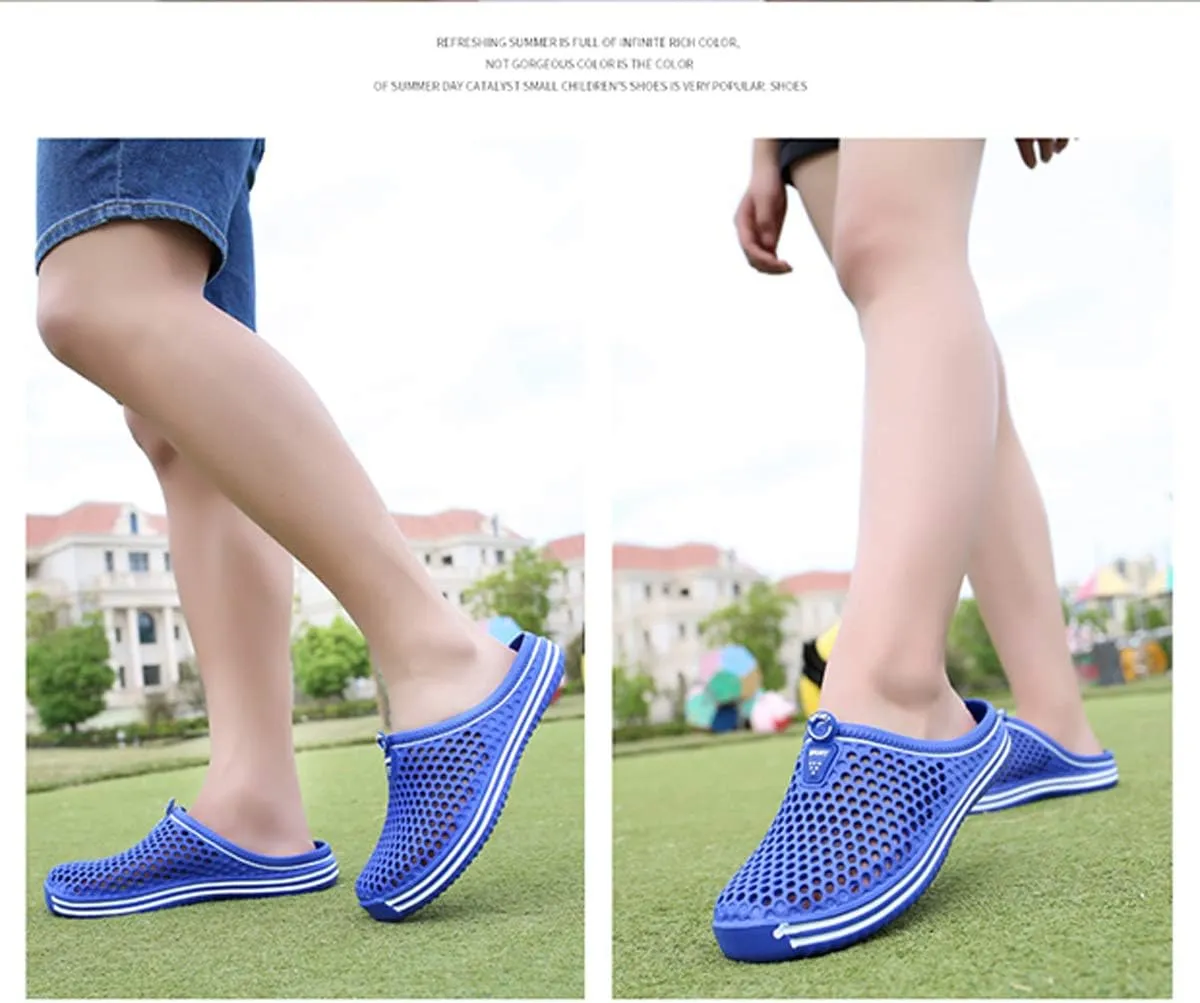 Womens Mens Bathroom Garden Non-slip Hole Breathable Lightweight Sandals Unisex Beach Quick Drying Sandals Couple Indoor/Outdoor Slippers