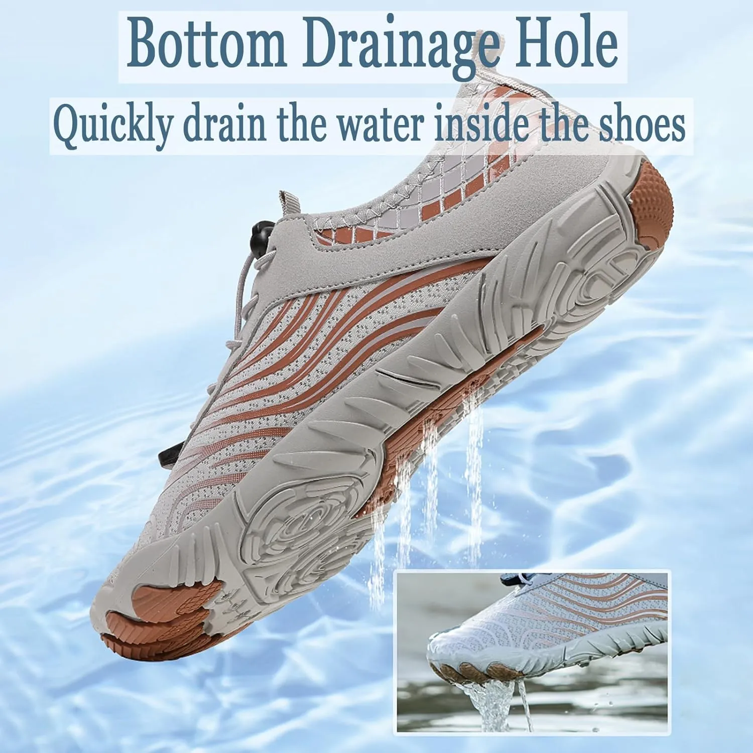 Women's Men's Hike Barefoot Shoes Wide Toe Box Water Shoes Quick Dry Swim Shoe Breathable & Non-Slip for Pool Beach Surf Walk Water Yoga