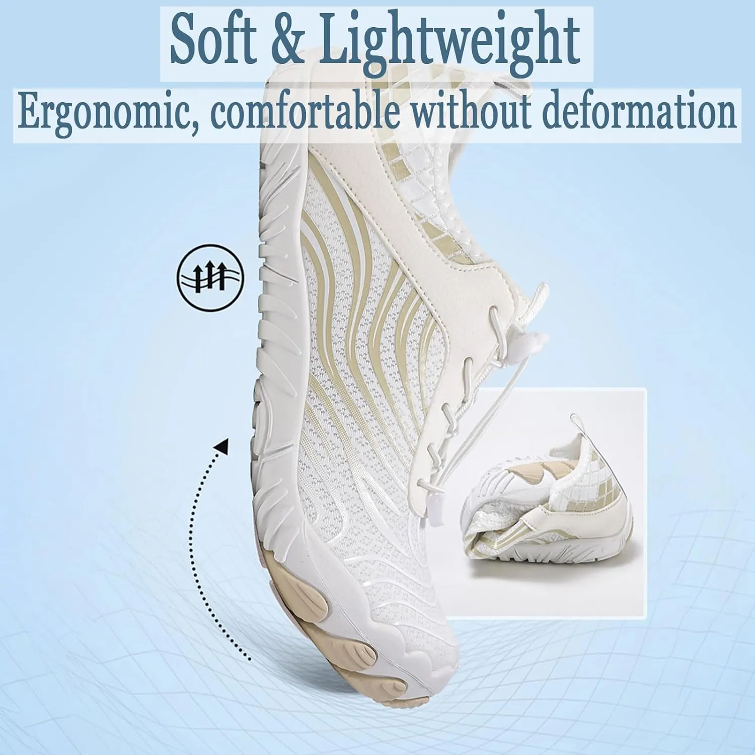 Women's Men's Hike Barefoot Shoes Wide Toe Box Water Shoes Quick Dry Swim Shoe Breathable & Non-Slip for Pool Beach Surf Walk Water Yoga