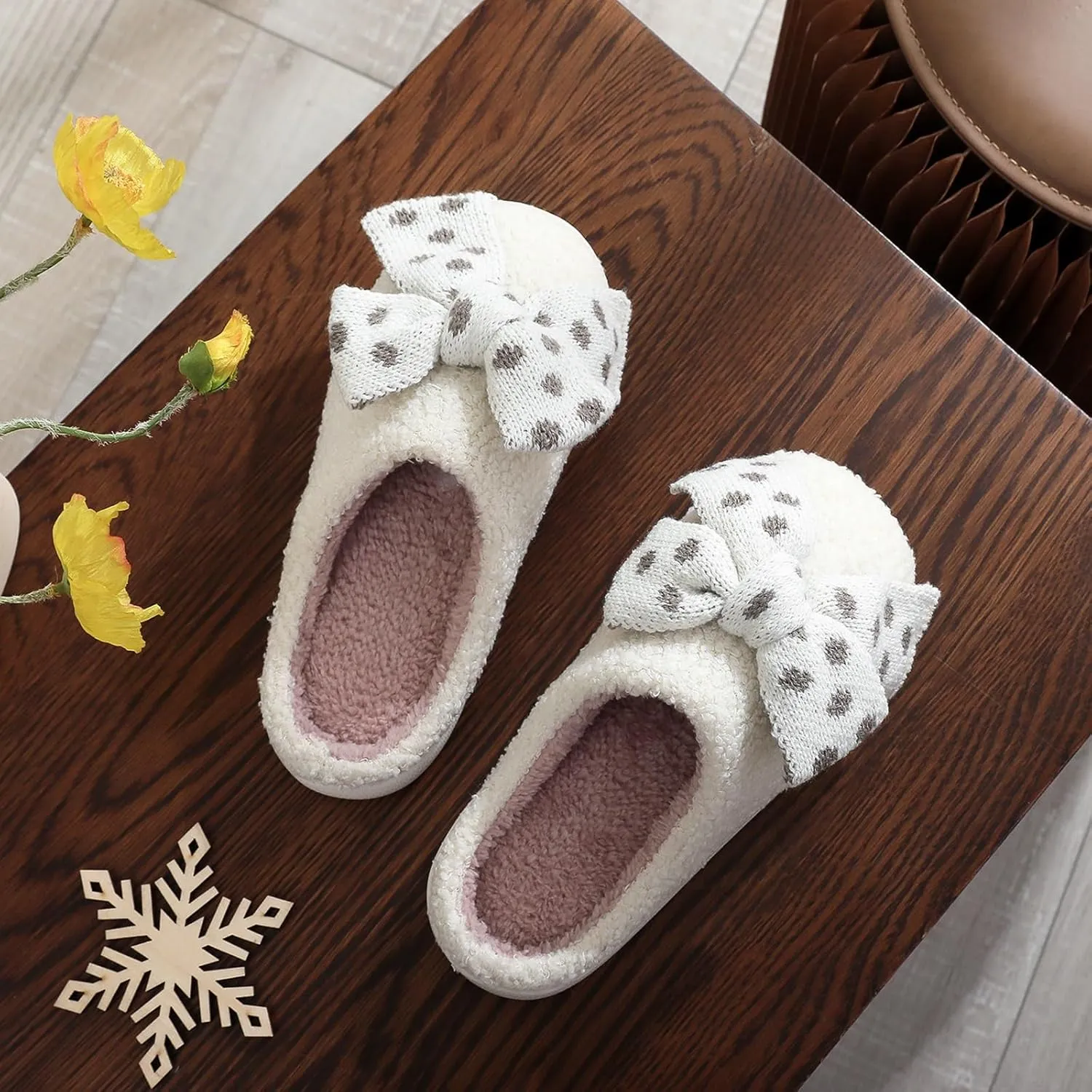 Womens Mens Plant Animal Fruit Slippers Retro Cozy Fluffy Plush Slipper Embroidered printing Warm Memory Foam Indoor Outdoor House Shoes