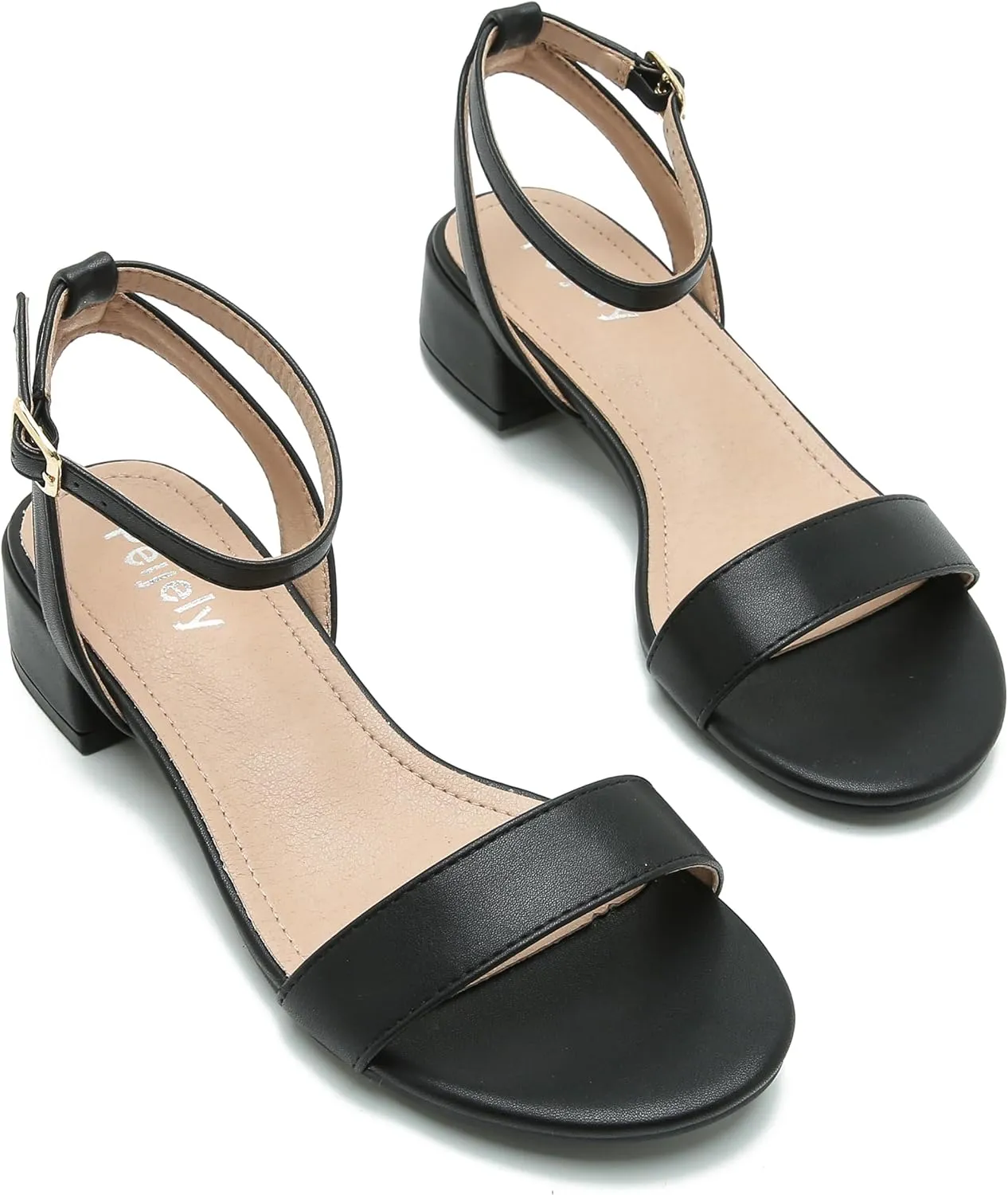 Women's Open Toe Ankle Strap Low Block Chunky Heels Sandals Party Dress Summer Shoes