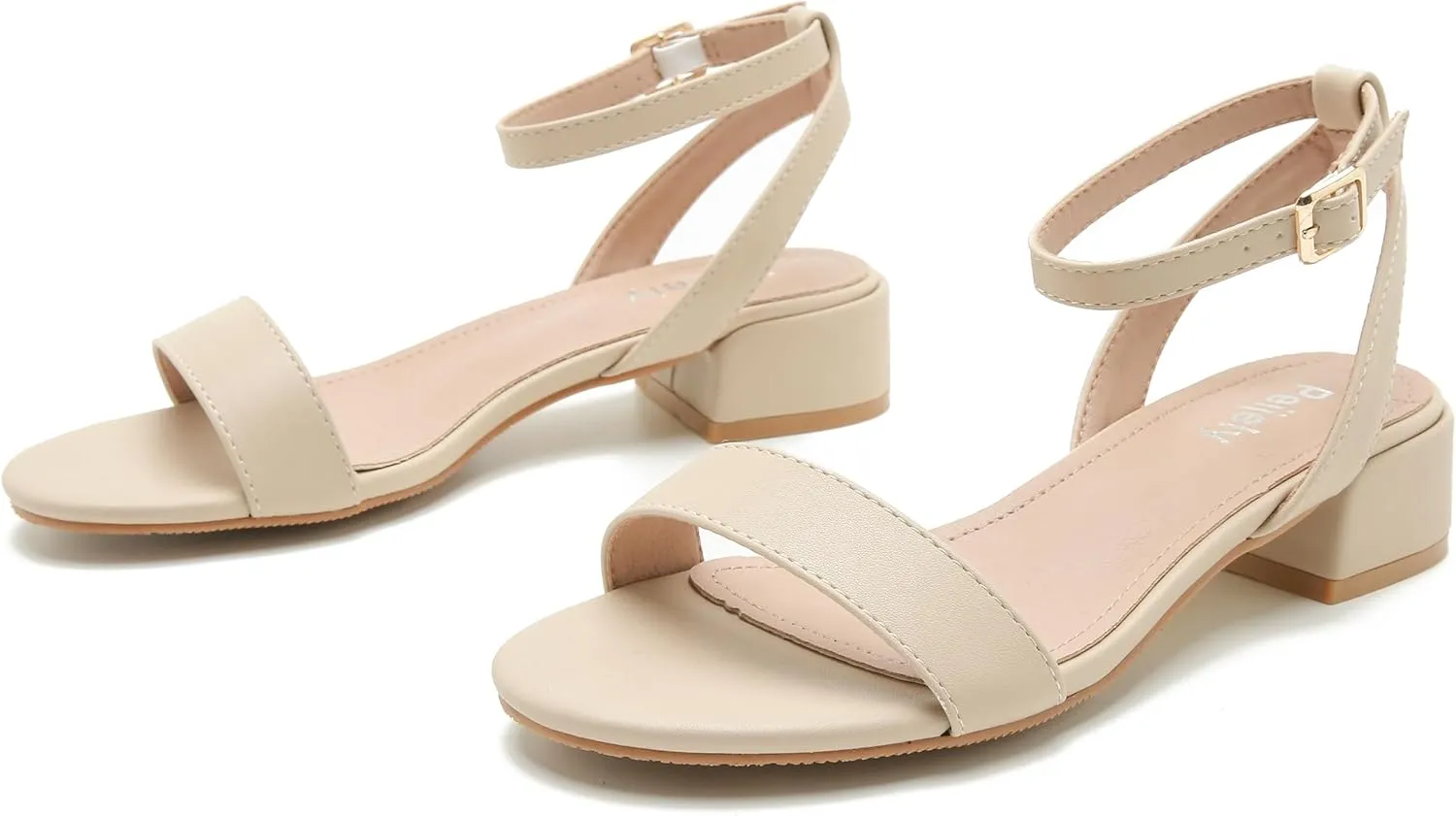 Women's Open Toe Ankle Strap Low Block Chunky Heels Sandals Party Dress Summer Shoes