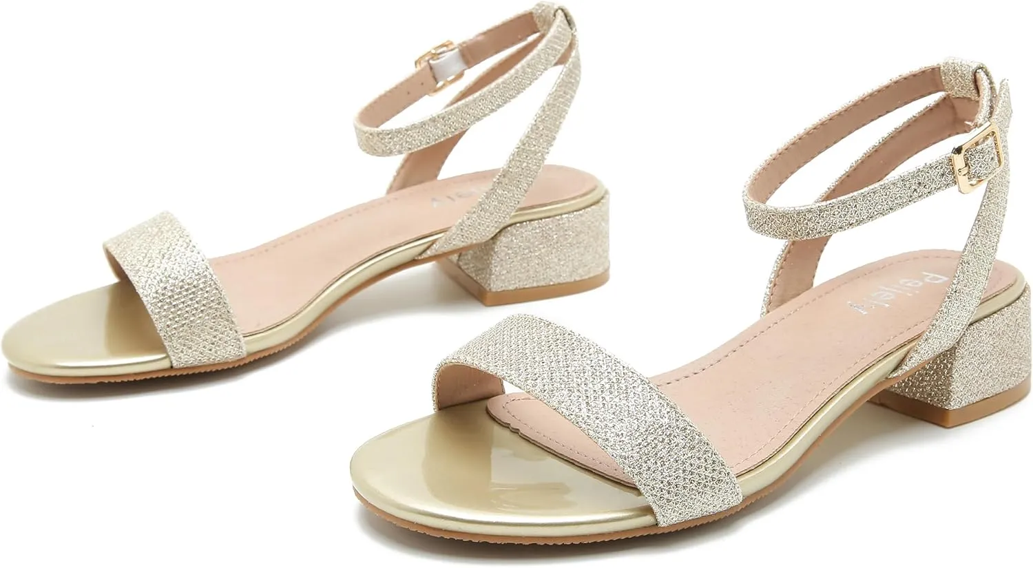 Women's Open Toe Ankle Strap Low Block Chunky Heels Sandals Party Dress Summer Shoes