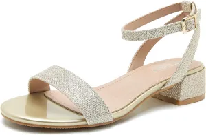 Women's Open Toe Ankle Strap Low Block Chunky Heels Sandals Party Dress Summer Shoes