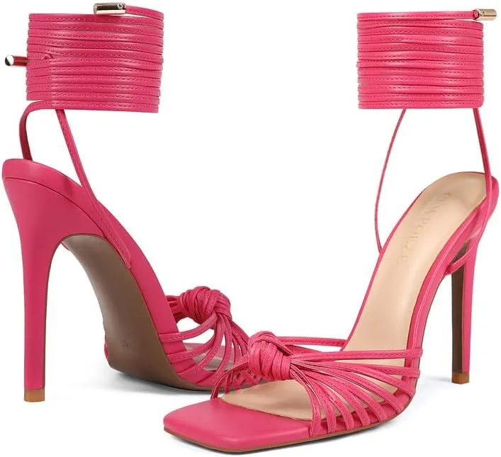 Women's Open Toe Lace up Strappy Heels