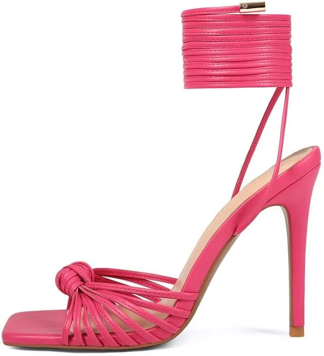 Women's Open Toe Lace up Strappy Heels