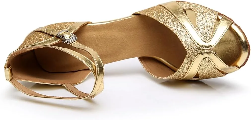 Women's Open Toe Latin Ballroom Dance Shoes Rumba Party Wedding Tango Dance Sandals QRX032