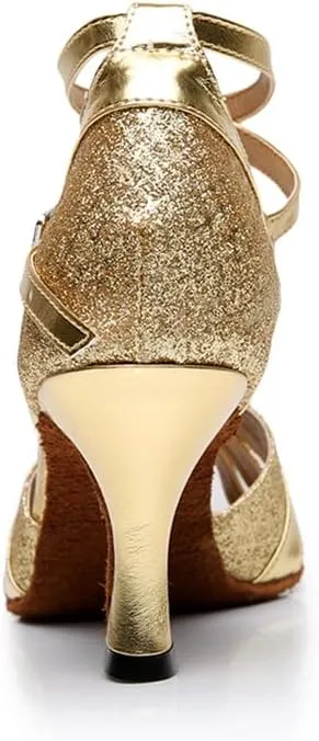 Women's Open Toe Latin Ballroom Dance Shoes Rumba Party Wedding Tango Dance Sandals QRX032