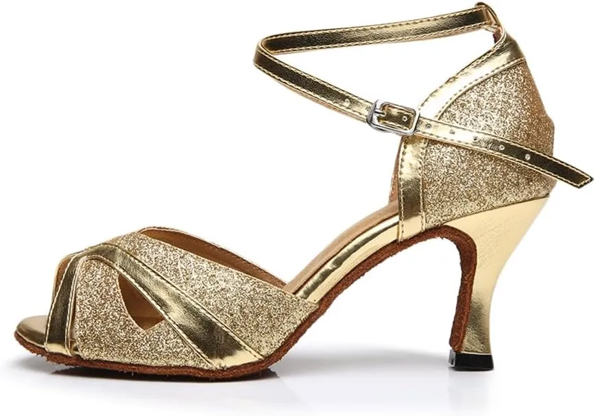 Women's Open Toe Latin Ballroom Dance Shoes Rumba Party Wedding Tango Dance Sandals QRX032