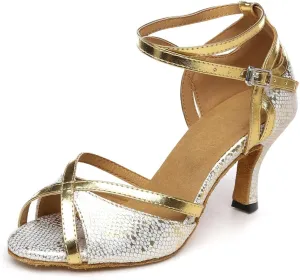 Women's Open Toe Latin Ballroom Dance Shoes Rumba Party Wedding Tango Dance Sandals QRX035