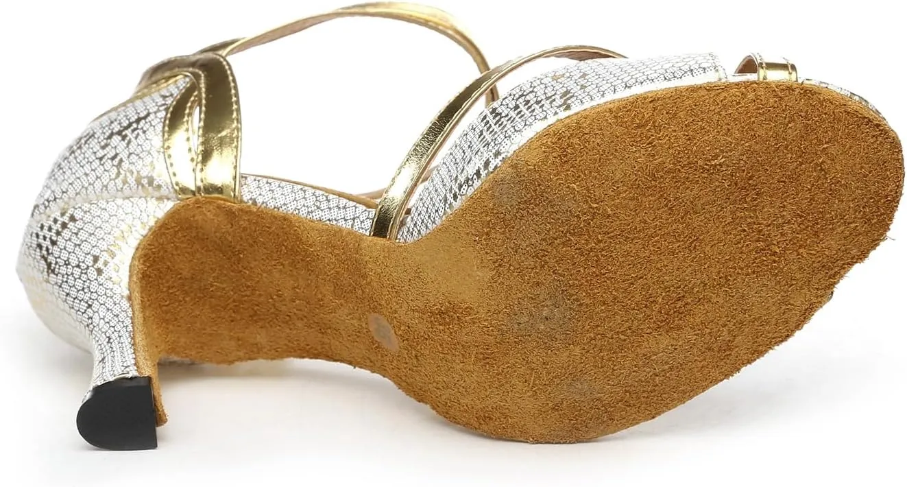 Women's Open Toe Latin Ballroom Dance Shoes Rumba Party Wedding Tango Dance Sandals QRX035