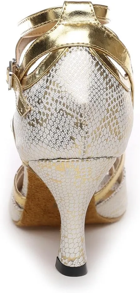 Women's Open Toe Latin Ballroom Dance Shoes Rumba Party Wedding Tango Dance Sandals QRX035
