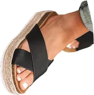 Women'S Platform Sandals Slides Espadrilles Sandals Flatform Slippers Casual Platform Slides for Women Footbed Open Toe Wedges Sandals
