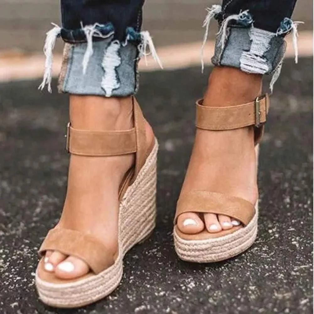 Women's Platform Sandals Wedge Ankle Strap Open Toe Sandals