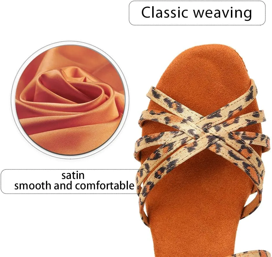Women's Professional Latin Dance Shoes Open Toe Ballroom Salsa Practice Dance Performance Shoes