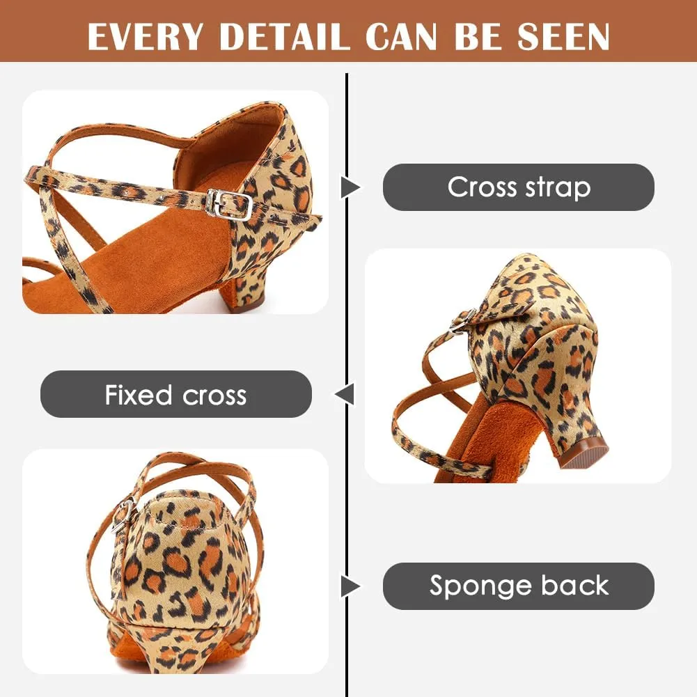 Women's Professional Latin Dance Shoes Open Toe Ballroom Salsa Practice Dance Performance Shoes