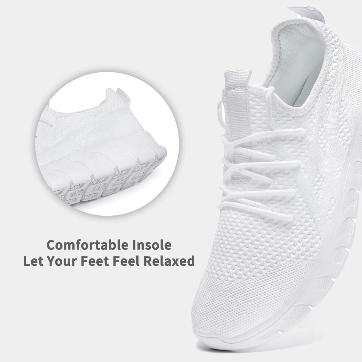 Women's Running Shoes Lightweight Walking Sneakers Tennis Athletic Lace Up Gym Casual Fashion Fitness Sports Soft Sole Mesh Workout Comfortable