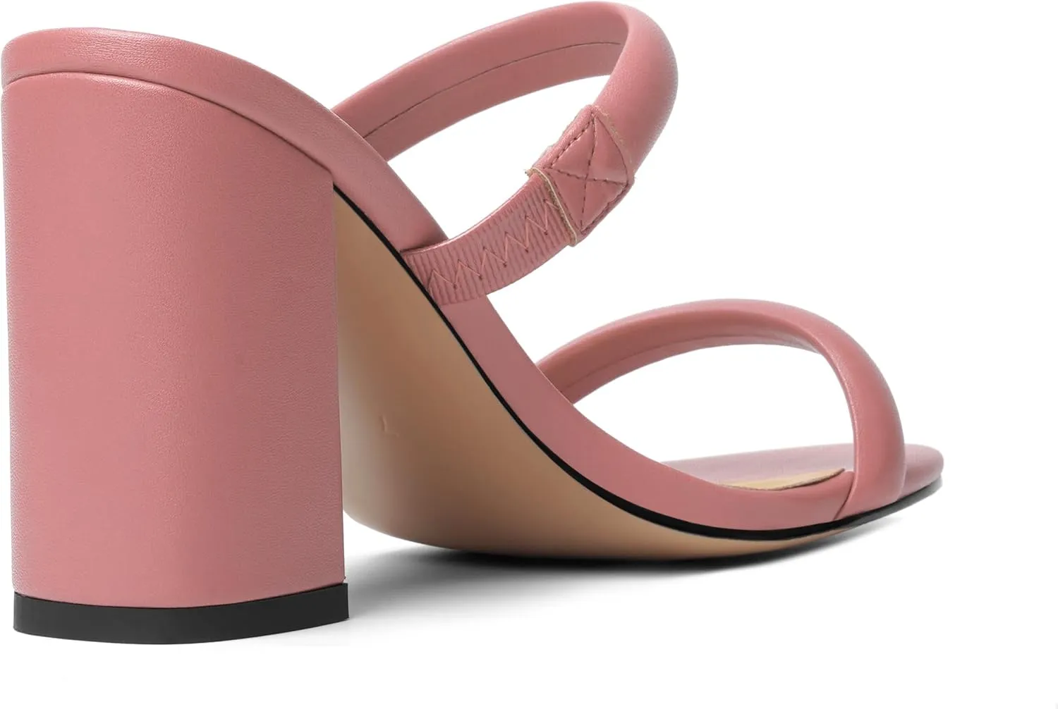Womens Slip On Evening Matte Round Toe Open Toe Dress Block High Heel Heeled Sandals 3.3 Inch