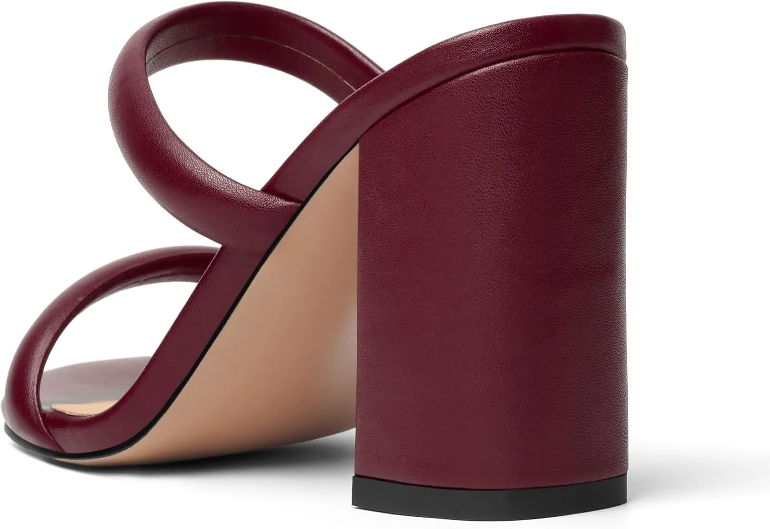 Womens Slip On Evening Matte Round Toe Open Toe Dress Block High Heel Heeled Sandals 3.3 Inch
