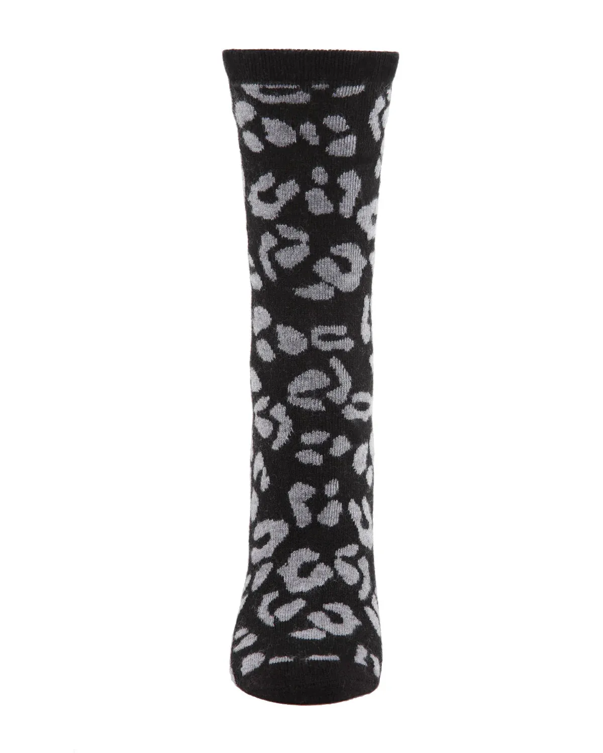 WOMEN'S SOFT LEOPARD ANIMAL PRINT CASHMERE BLEND CREW SOCKS