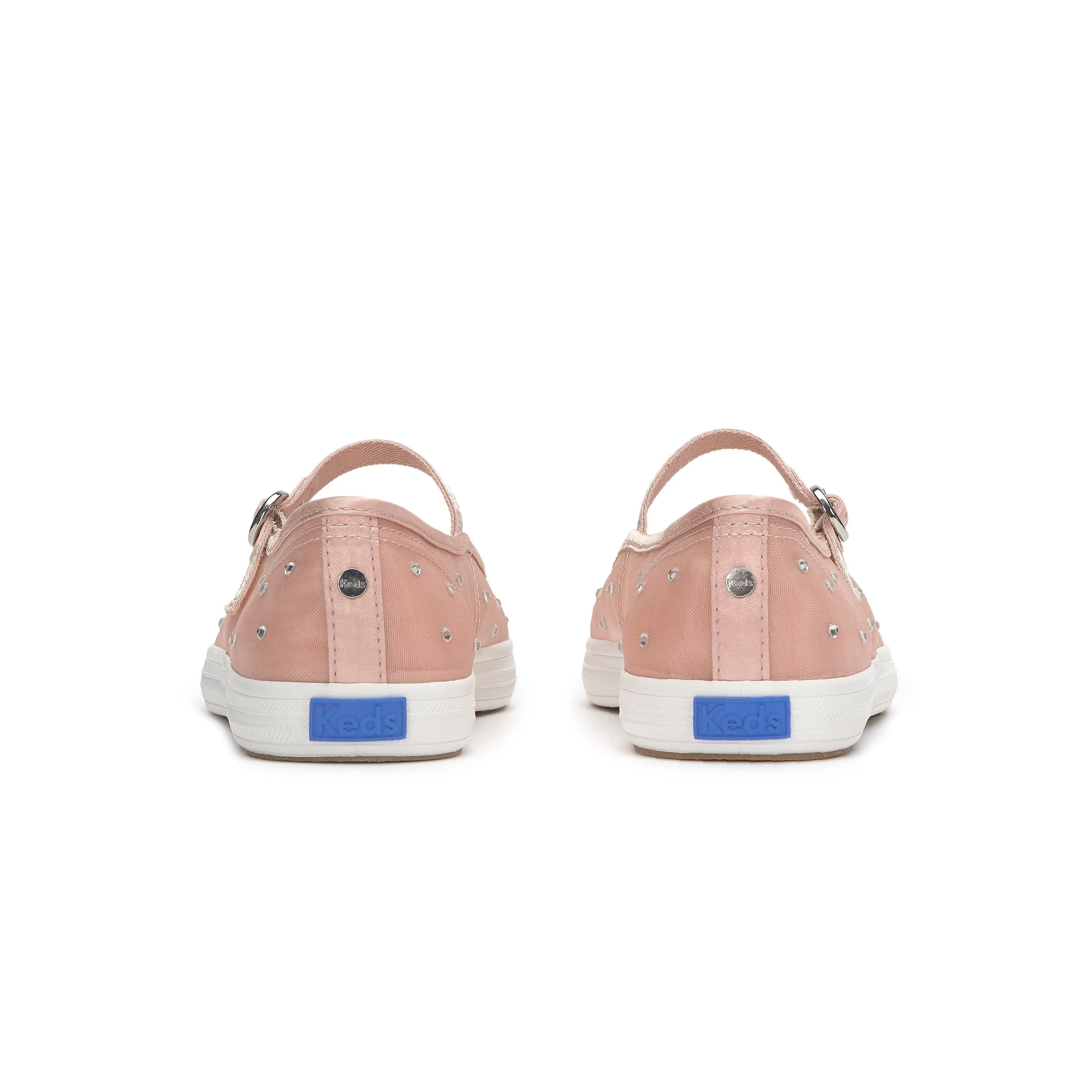 Women's Square Toe Mary Jane Sheer Mesh Jewels Peony