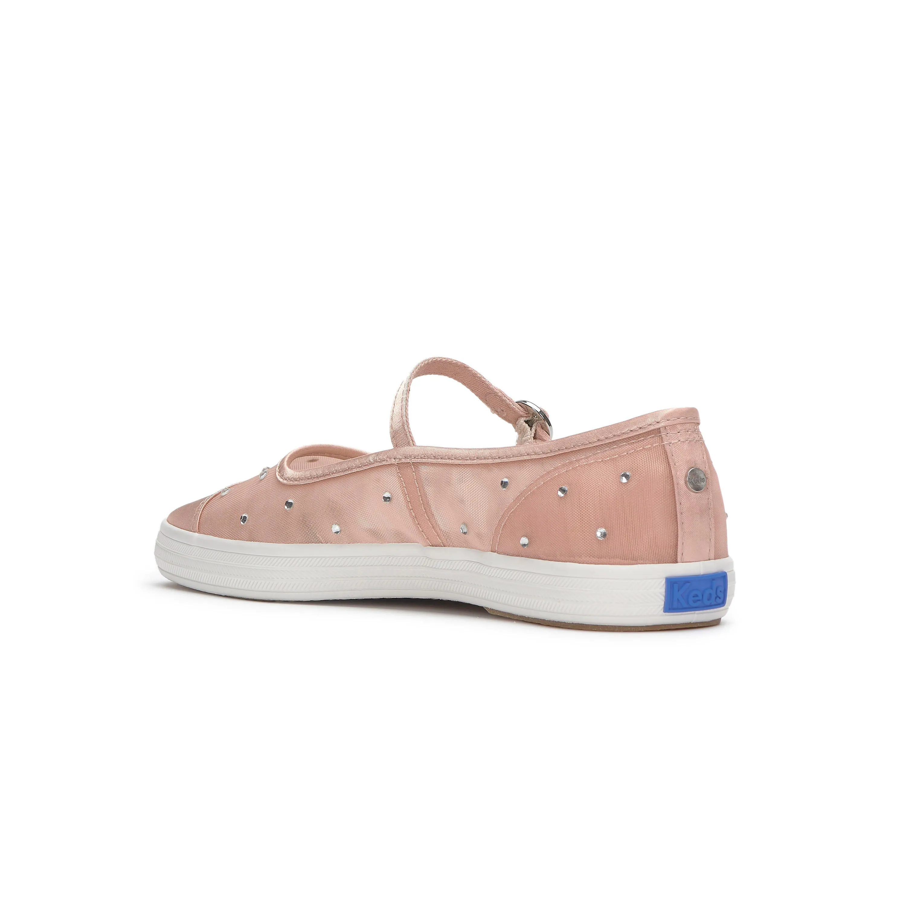 Women's Square Toe Mary Jane Sheer Mesh Jewels Peony