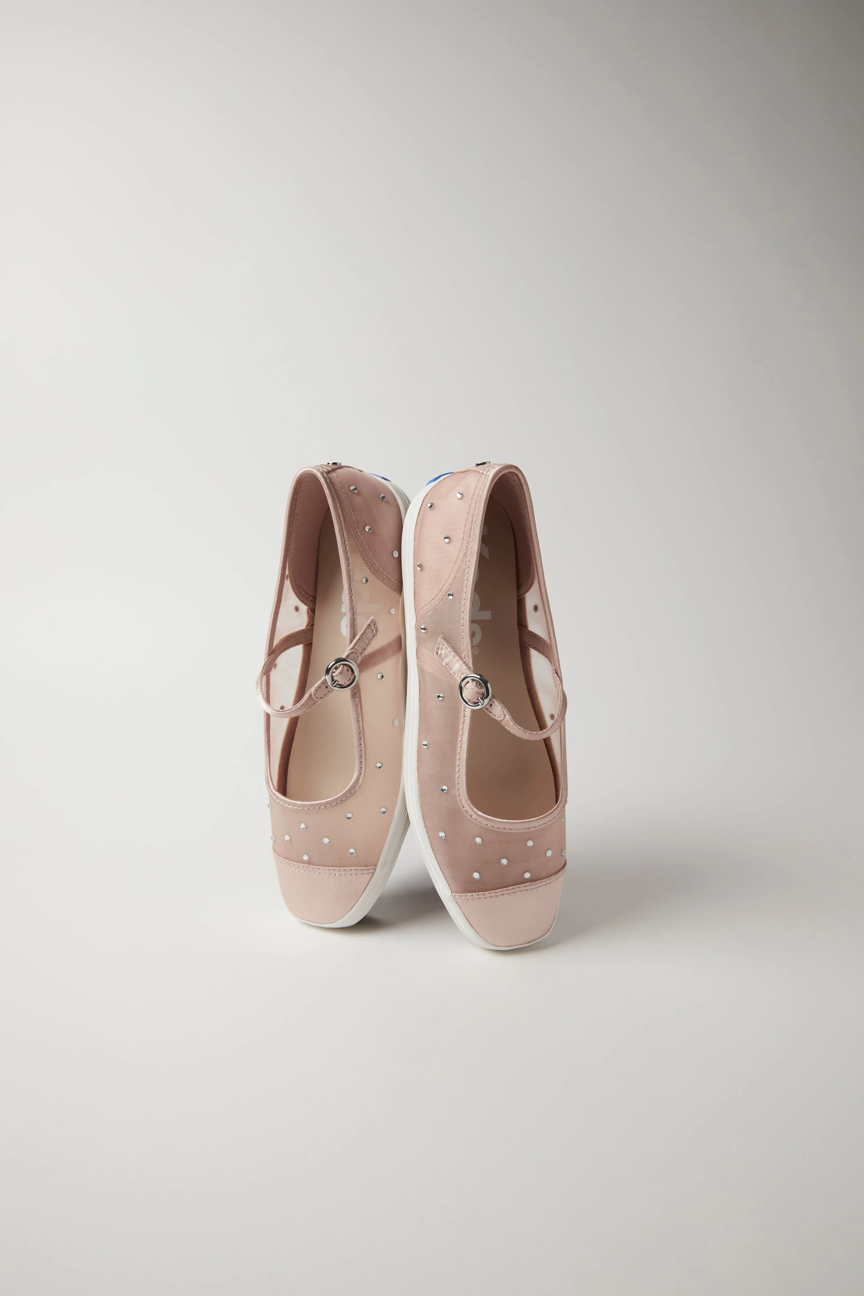 Women's Square Toe Mary Jane Sheer Mesh Jewels Peony