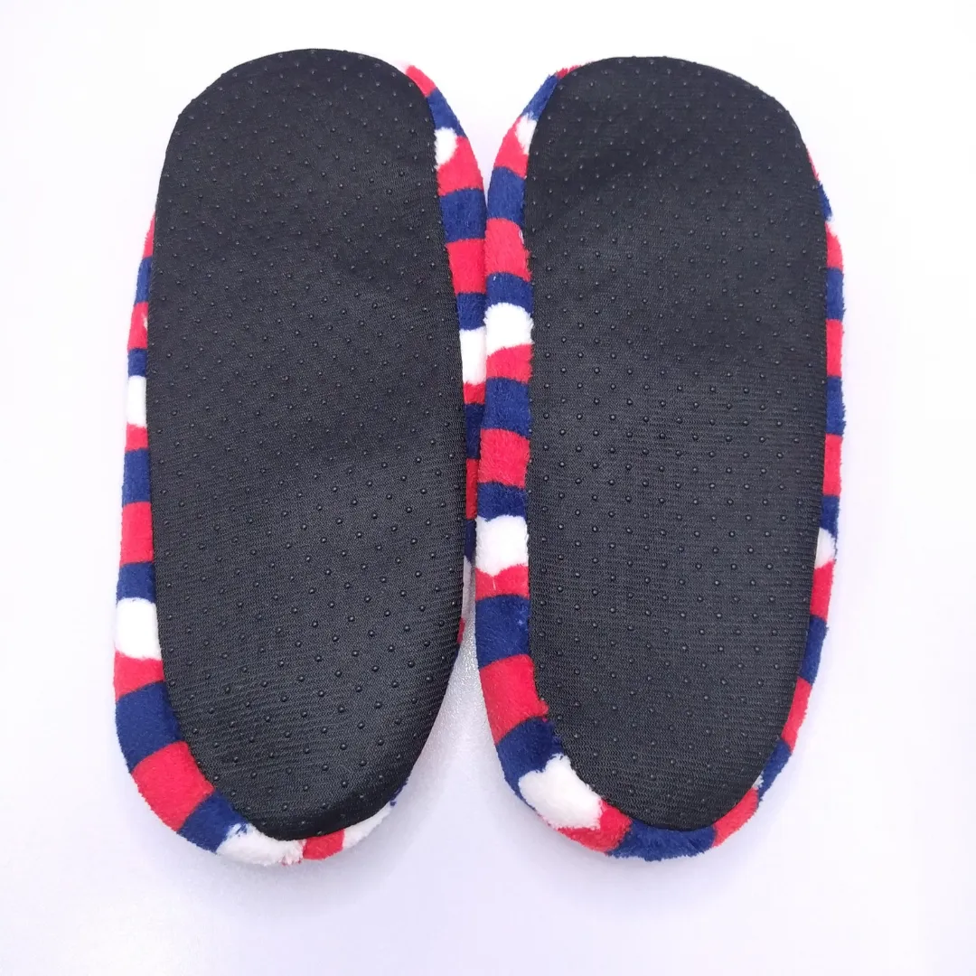 Women's Super Soft Fuzzy Slippers with Red Stripes