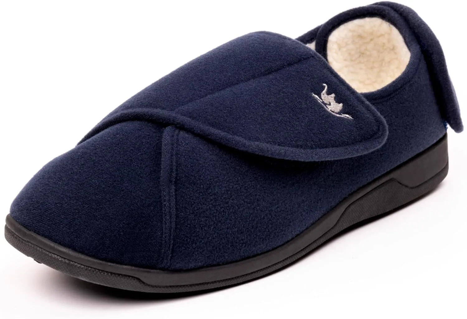 Women's Wide, Extra Wide 80-D Memory Foam Diabetic Slipper with Adjustable Closure Anti Slip Sole, Warm Plush Fleece Arthritis Edema Swollen Diabetic House Shoes