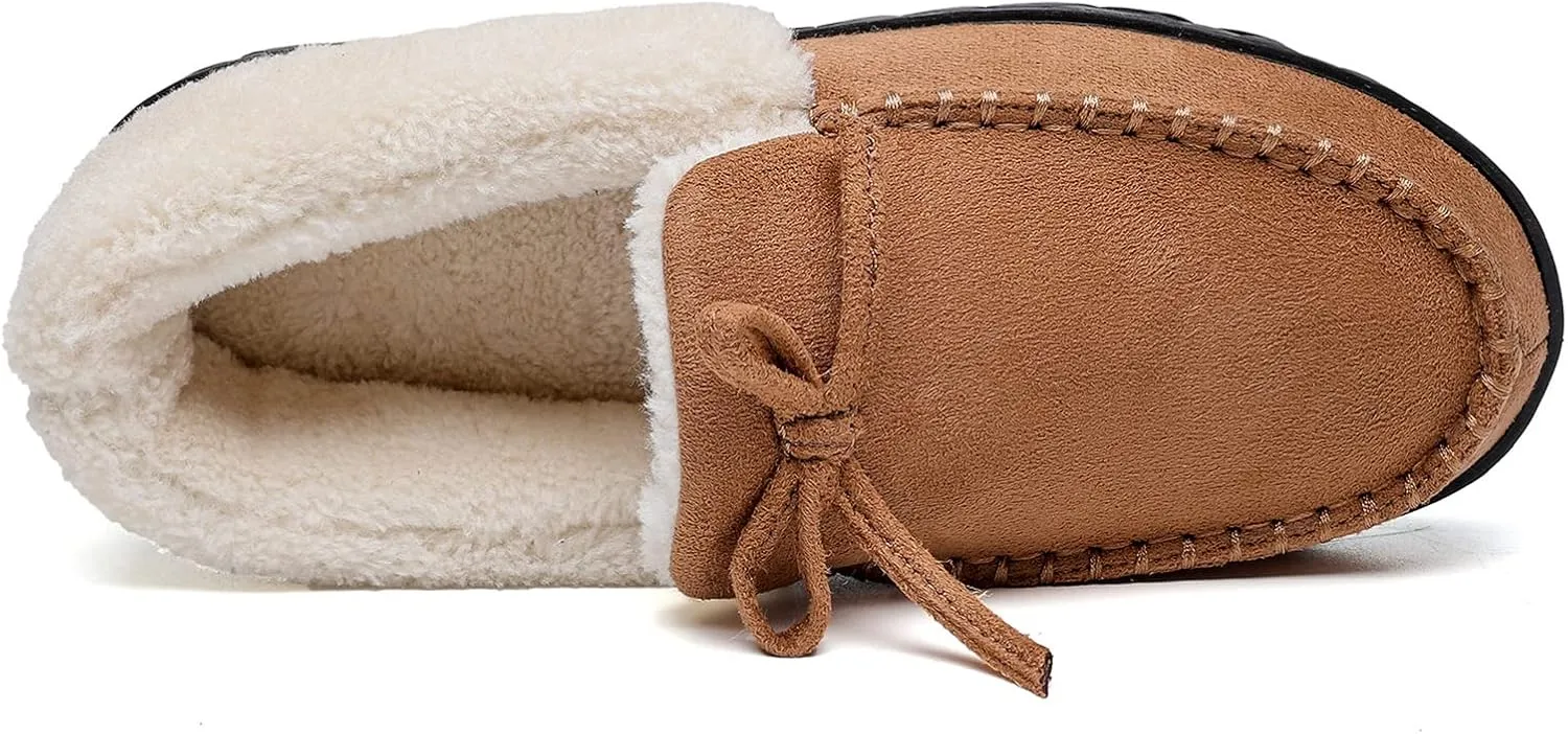 Womens Winter Memory Foam Cozy House Slipper Microsuede Moccasins Ladies Indoor Outdoor Warm Slippers