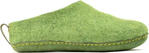 Woolly's Indoor Open Heel Slippers With Leather Sole (Green) - 44 | Premium New Zeland Wool | Handcrafted with Italian Design | Soft, Breathable & Ordor Free