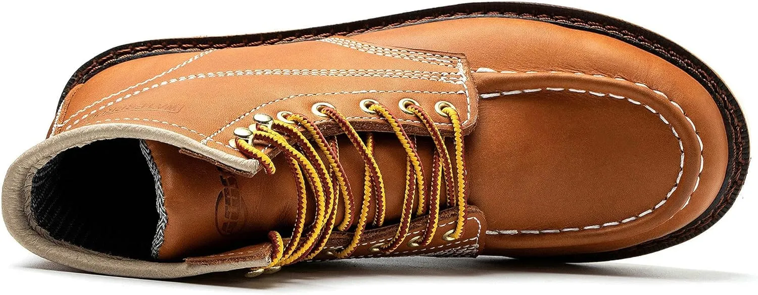 Work Boots for Men - 6 Inch Wedge Soft Toe Mens Work Boots, Waterproof Construction Work Shoes