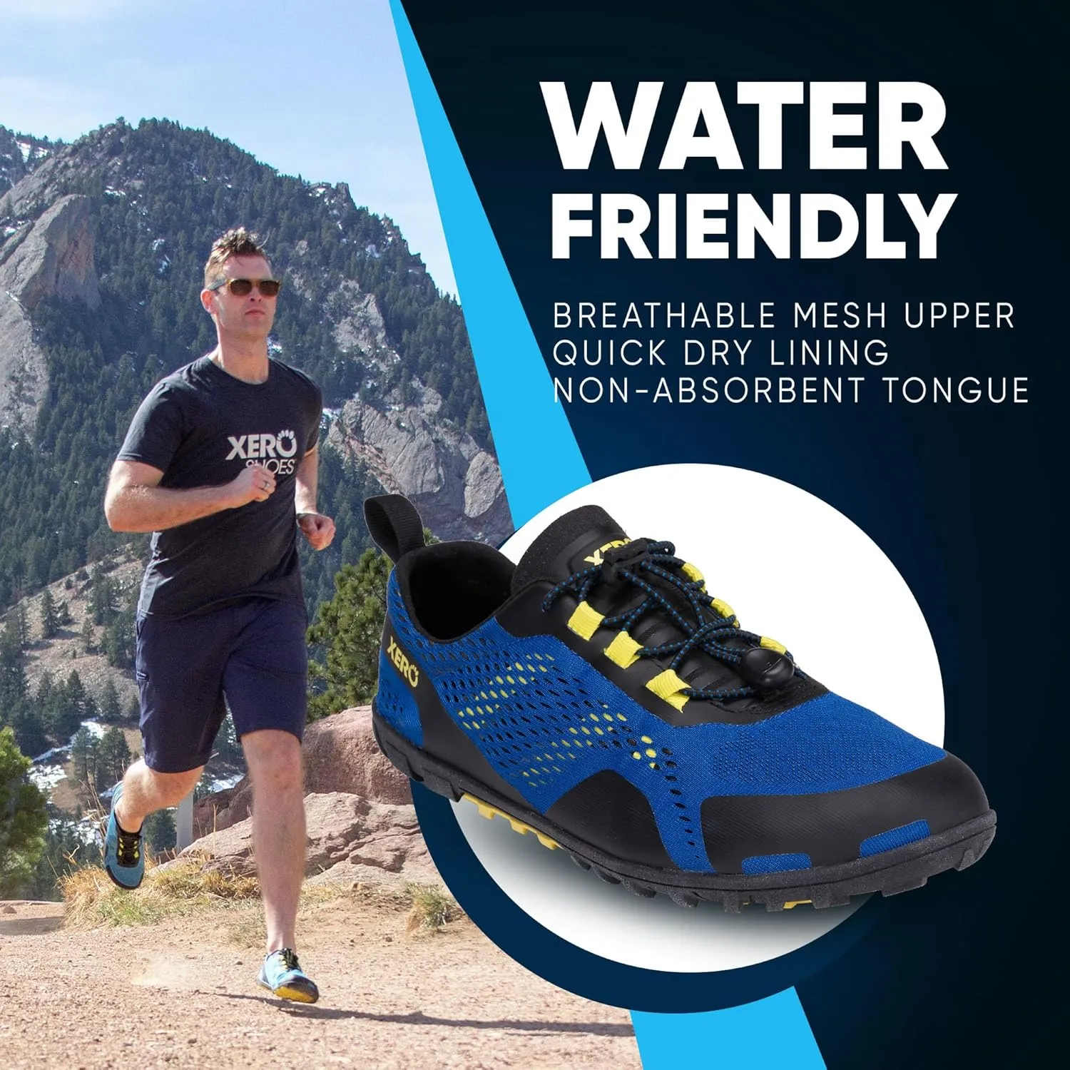 Xero Shoes Barefoot Water Shoes for Men | Aqua X Sport Men's Water Shoes | Wide Toe Box, Zero Drop Heel, Minimalist for Beach, Hiking, Running