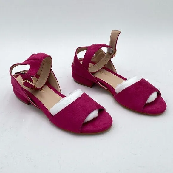 XYD Strappy Low Heel Sandal Pumps for Women Open Toe Ankle Strap Slingback