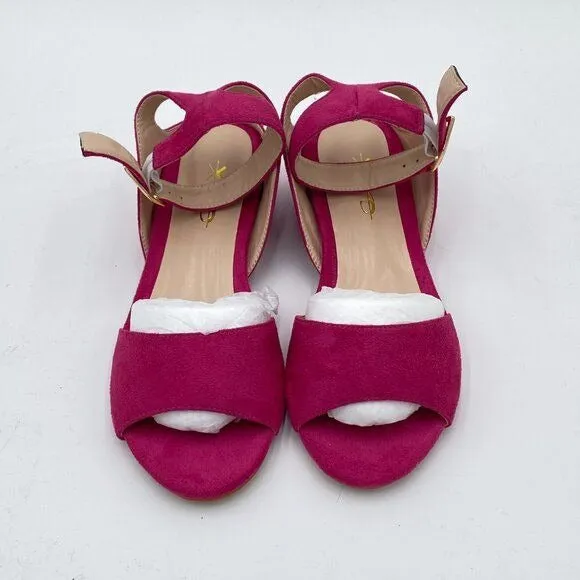 XYD Strappy Low Heel Sandal Pumps for Women Open Toe Ankle Strap Slingback