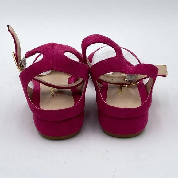 XYD Strappy Low Heel Sandal Pumps for Women Open Toe Ankle Strap Slingback