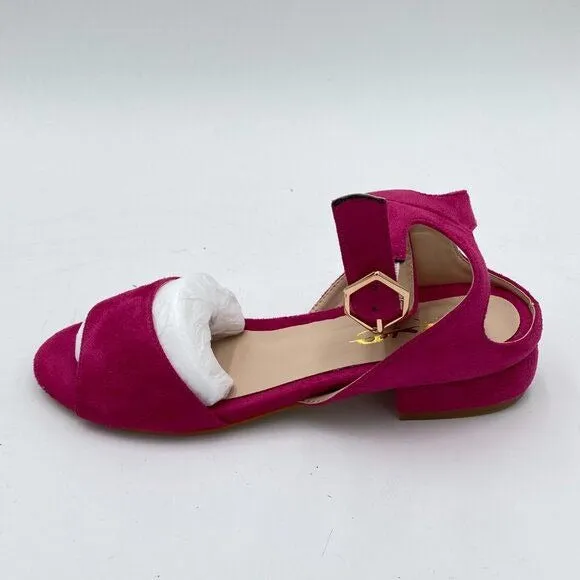 XYD Strappy Low Heel Sandal Pumps for Women Open Toe Ankle Strap Slingback