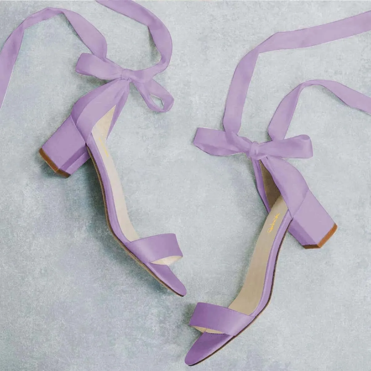 XYD Women Girls Open Toe Strappy Low Block Heel Sandal Pumps Ribbon Ankle Strap Lace Wedding Dress Evening Shoes